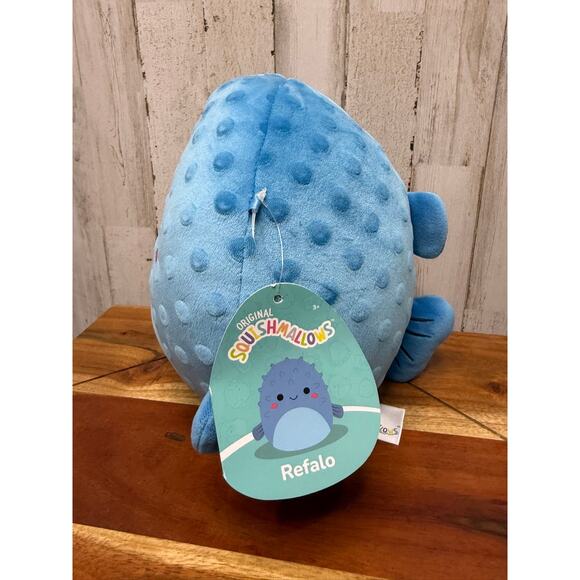 NWT Squishmallows Refalo The Blue Fish Plush Toy Medium 8" Washable - Picture 2 of 5